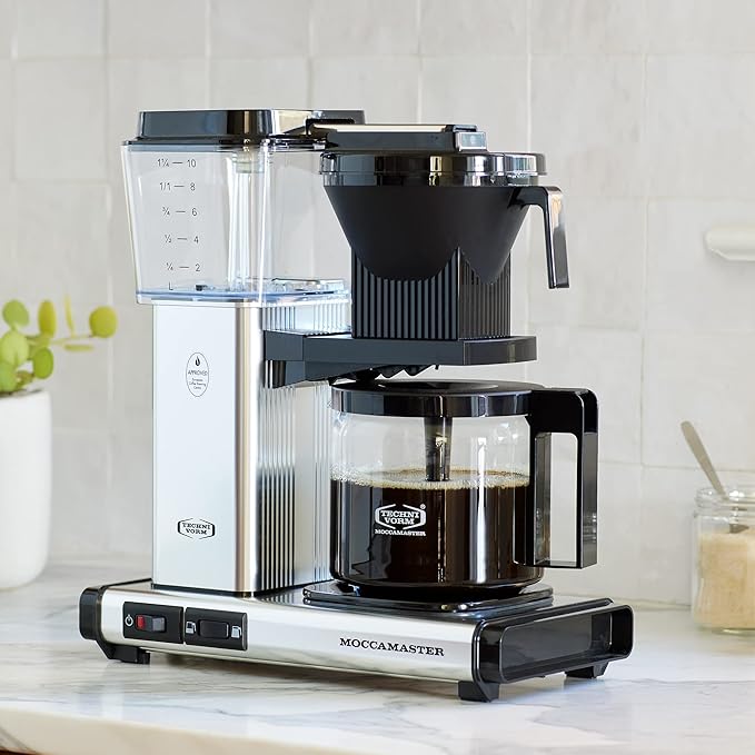 Technivorm Moccamaster 53930 KBGV 10-Cup Coffee Maker Matte Silver, 40 oz, 10 Cup, 1.25 L
