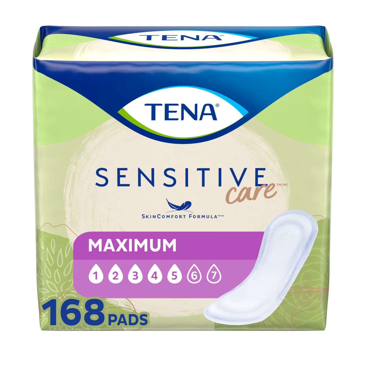 Tena Incontinence Pads, Bladder Control & Postpartum for Women, Maximum Absorbency, Regular Length, Intimates - 168 Count