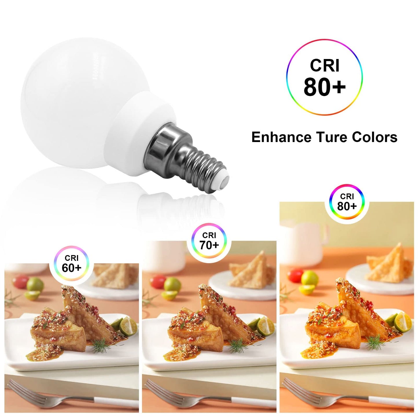 Lflampon Led Light Bulb 3000K Warm White Candelabra E12 Base Lightbulbs 110V 3W G14/G45 Small Bulbs 25W Equivalent 260Lm Vanity And Ceiling Fan Chandelier Landscape Lighting 2-Pack Non-Dimmable