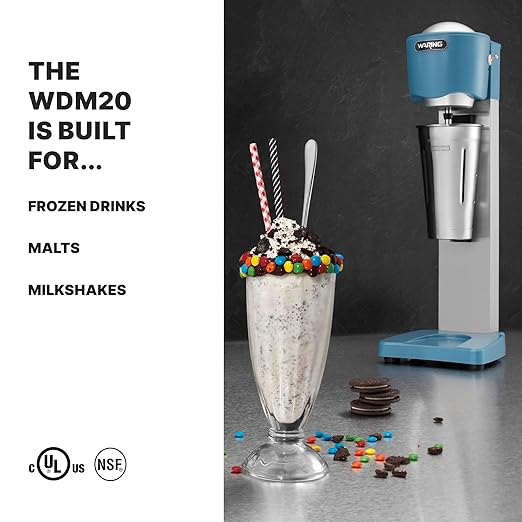 Waring Commercial Light-Duty Single Spindle Drink Mixer, 1 Cup Included