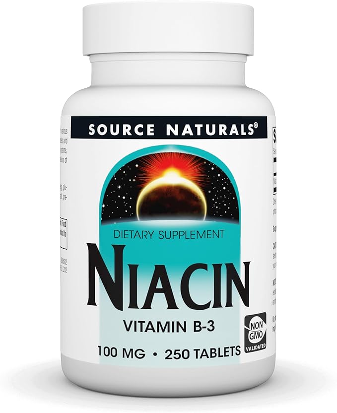 Source Naturals Niacin 100 mg Vitamin B-3, Non-GMO - 250 Tablets