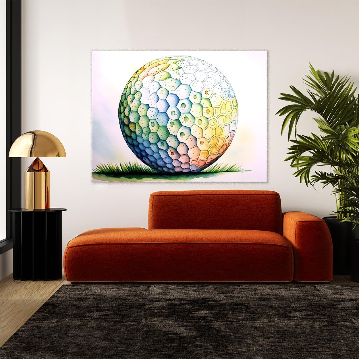 Sense Canvas Golf Ball Watercolor 27 Canvas Art - Home Decor Wall Art Print Poster Painting X-Large 48x36 / 0.75"