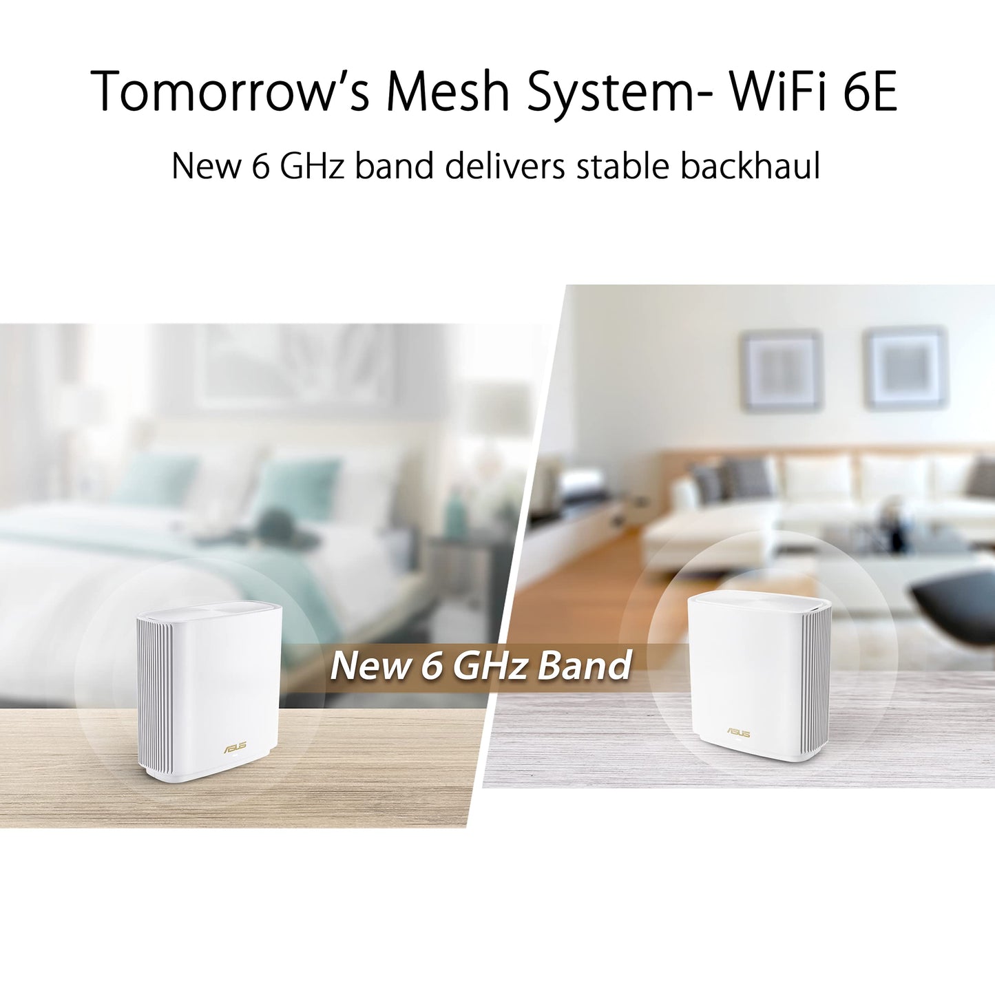 Asus Zenwifi Whole-Home Tri-Band Mesh Wifi 6E System (Et8 2Pk), Coverage Up To 5,500 Sq.Ft & 6+Rooms, 6600Mbps, New 6Ghz Band, A