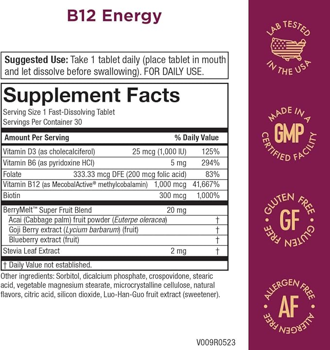 Purity Products MagBlue + B-12 Energy Melt - MagBlue (Magnesium Bisglycinate Chelate Buffered + Vitamin D3 + Organic Blueberries + More) - B12 Berry Melt (Methylcobalamin B12 + B6 + D3 + More)