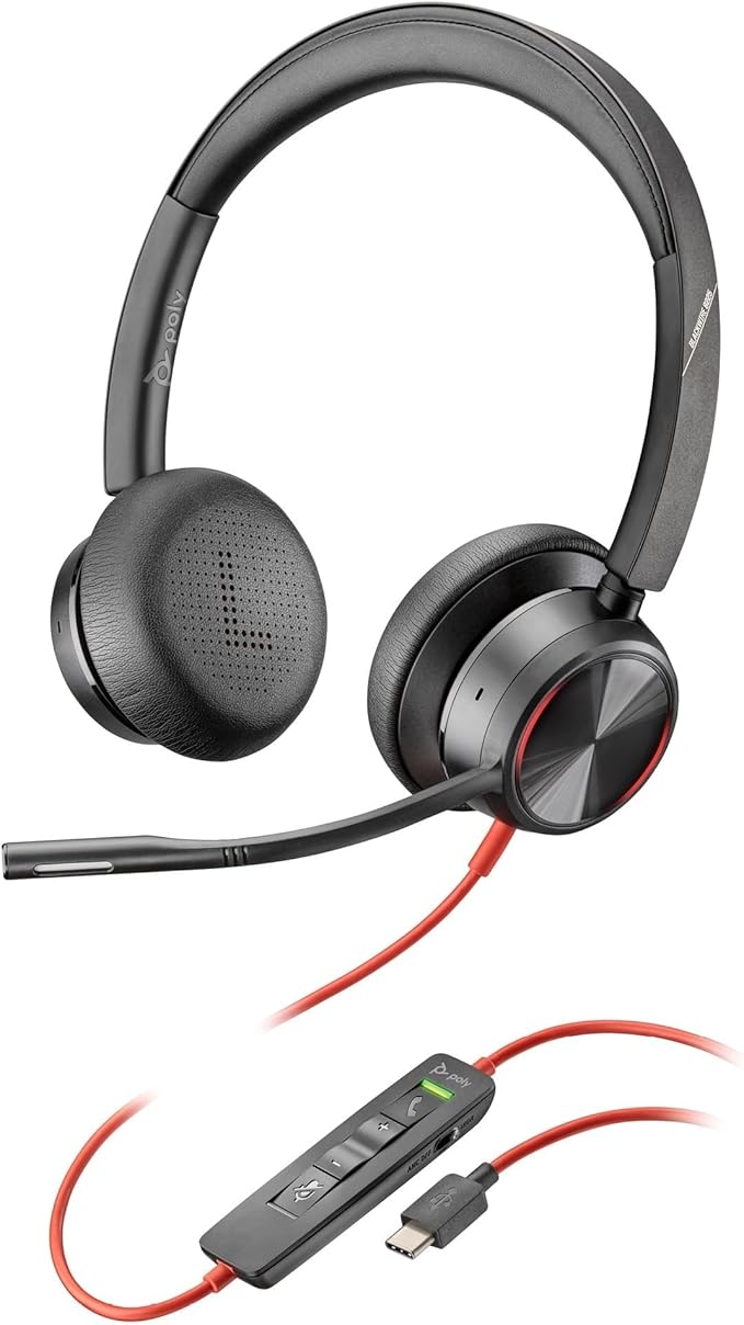 Poly Blackwire 8225 Premium Wired Headset (Plantronics) – Active Noise Canceling – Hi-fi Stereo - Connect to PC/Mac - Work...