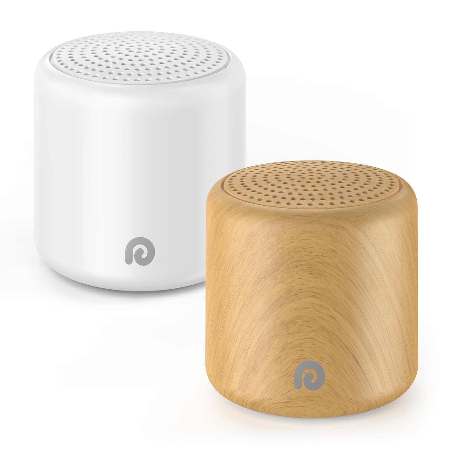 Dreamegg Travel White Noise Machine - Portable Sound Machine for Baby Adults, Travel Sound Machine for Sleep, 16 Nature Sound, Timer, White Noise Machine for Sleeping Gift, 2 Pack, White&Wood