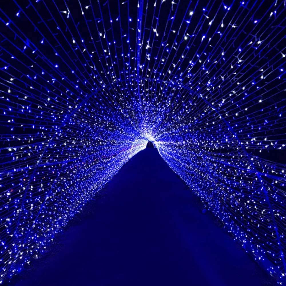 kemooie 500 LED Christmas Lights, 164FT, 8 Twinkle Modes, Waterproof, Blue and White, Model HB-500COI