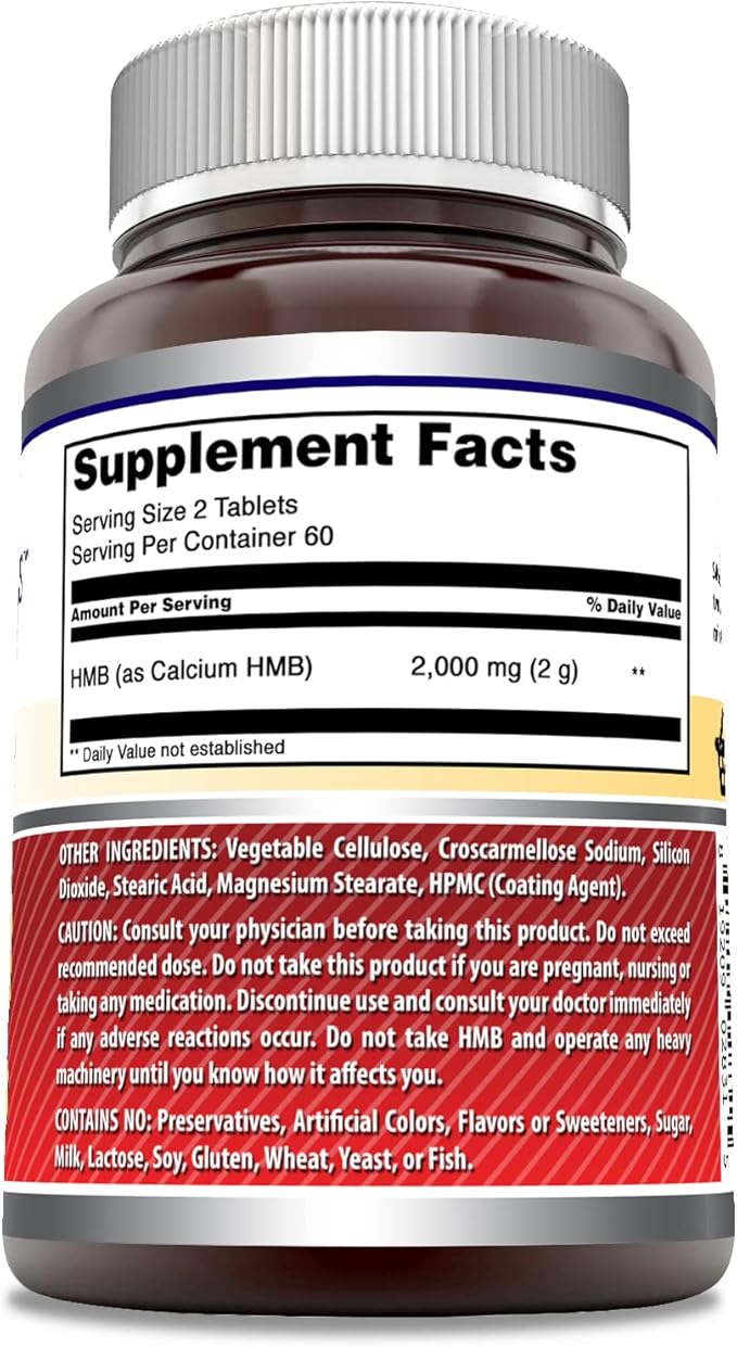 Amazing Formulas HMB (Beta-Hydroxy Beta-Methylbutyrate) Supplement | 2000 Mg Per Serving | 120 Tablets | Non-GMO | Gluten Free | Made in USA