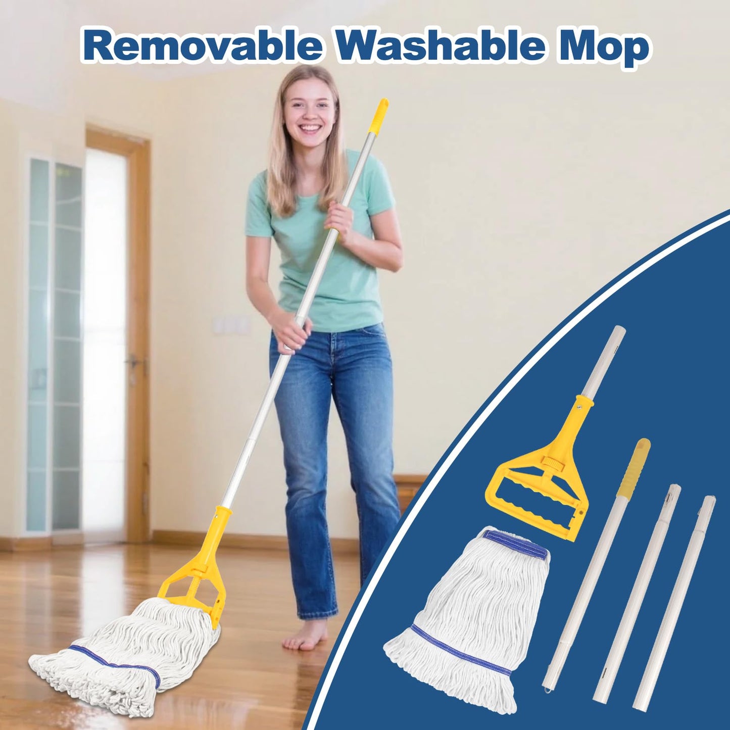 17 3/4in Stainless Steel Floor Mop Sink with Detachable Mop, Suitable for Laundry Rooms, Restaurants, Garages, Balconies, and Other Commercial Settings (17.7“L x 15.5”W x 21.9" H)