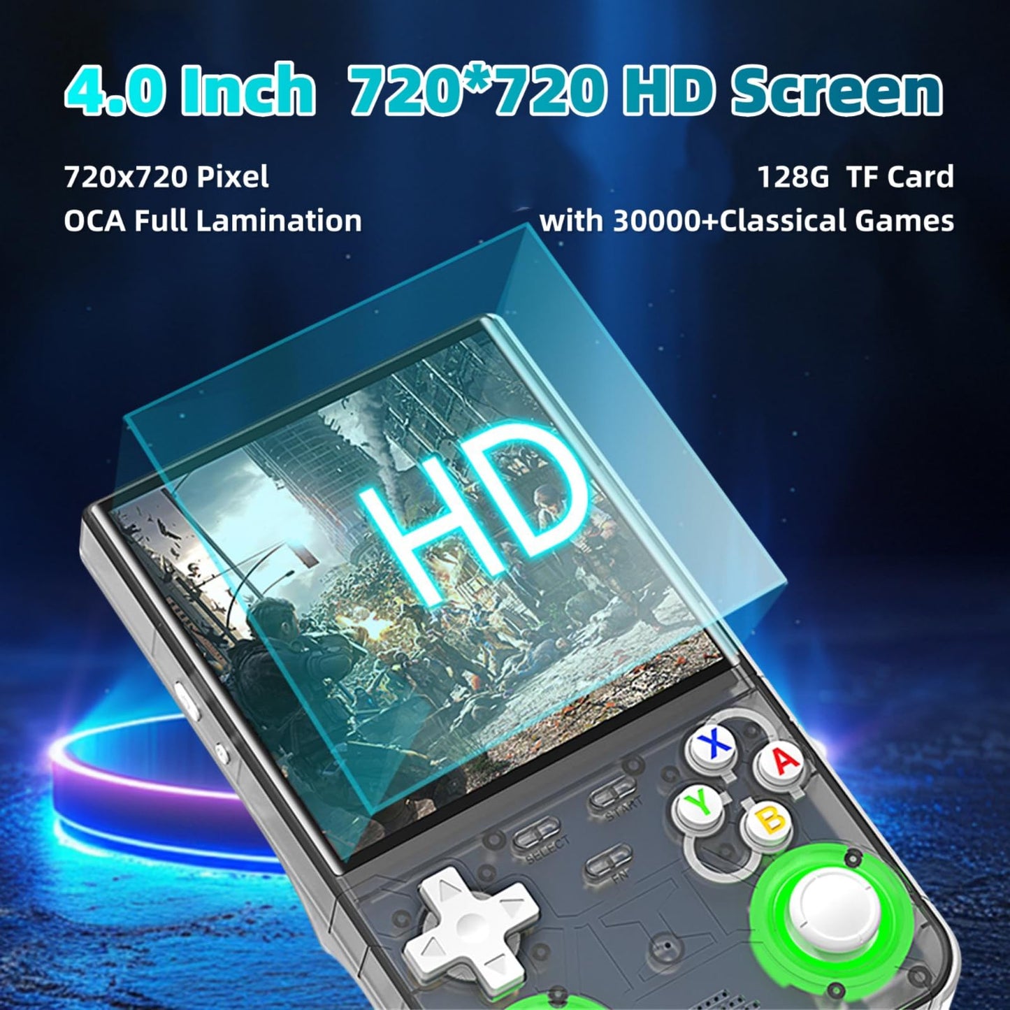Blorkbuy R36 Ultra Retro Handheld Game Console-2025 Model with 128GB, 4-Inch IPS Screen, Over 30K Games Mini Video Games Console, Supports 23 Emulators, Linux-Based Retro Gaming Console (Black)
