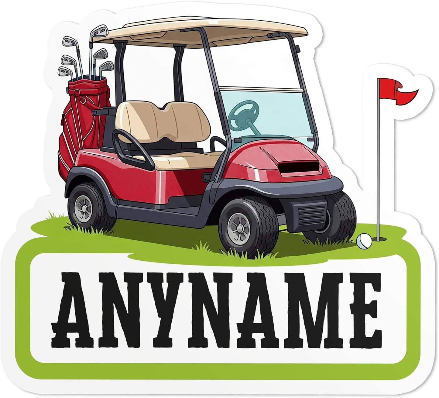 Custom Golf Name Sticker Personalized Golf Sports Name Stickers Golf Cart Waterproof Vinyl Stickers for Laptop Water Bottle Cars Phone Case Decal Decor Stuff Gifts