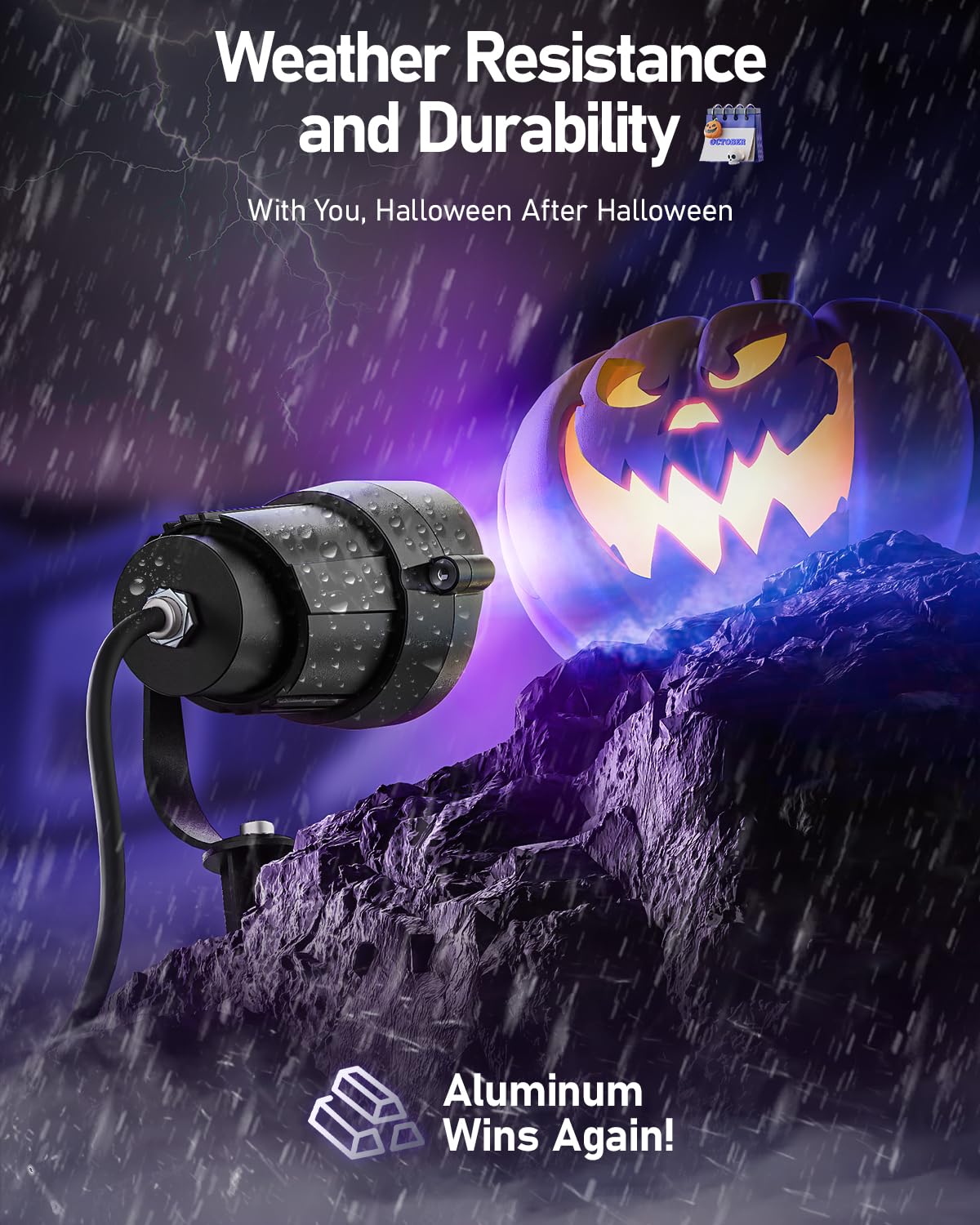 Hiboitec Halloween Black Light Spotlight Outdoor 12W Ip65 Waterproof Led Spot Lights Landscape Lighting With Us Plug For Glow Party Body discomfort-reducingt Yard Garden Decorations 4Packs