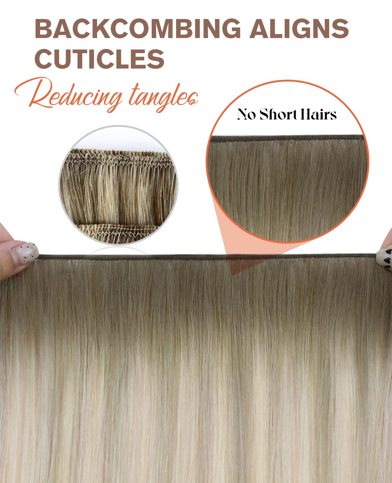 Sunny Hair Genius Weft Hair Extensions Human Hair Ombre Sew In Hair Extensions Real Human Hair Ash Blonde Ombre Platinum Blonde