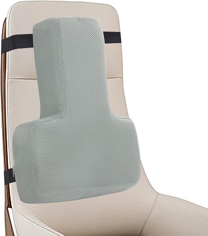 HOMBYS Lumbar Support Pillow for Office Chair-Seat Cushion for Back Support, Improved Sitting Posture and Upper/Lower Back Pain Relief for Desk Chairs, Car Seats and Airplanes (Light Grey, 17"x13"x3")