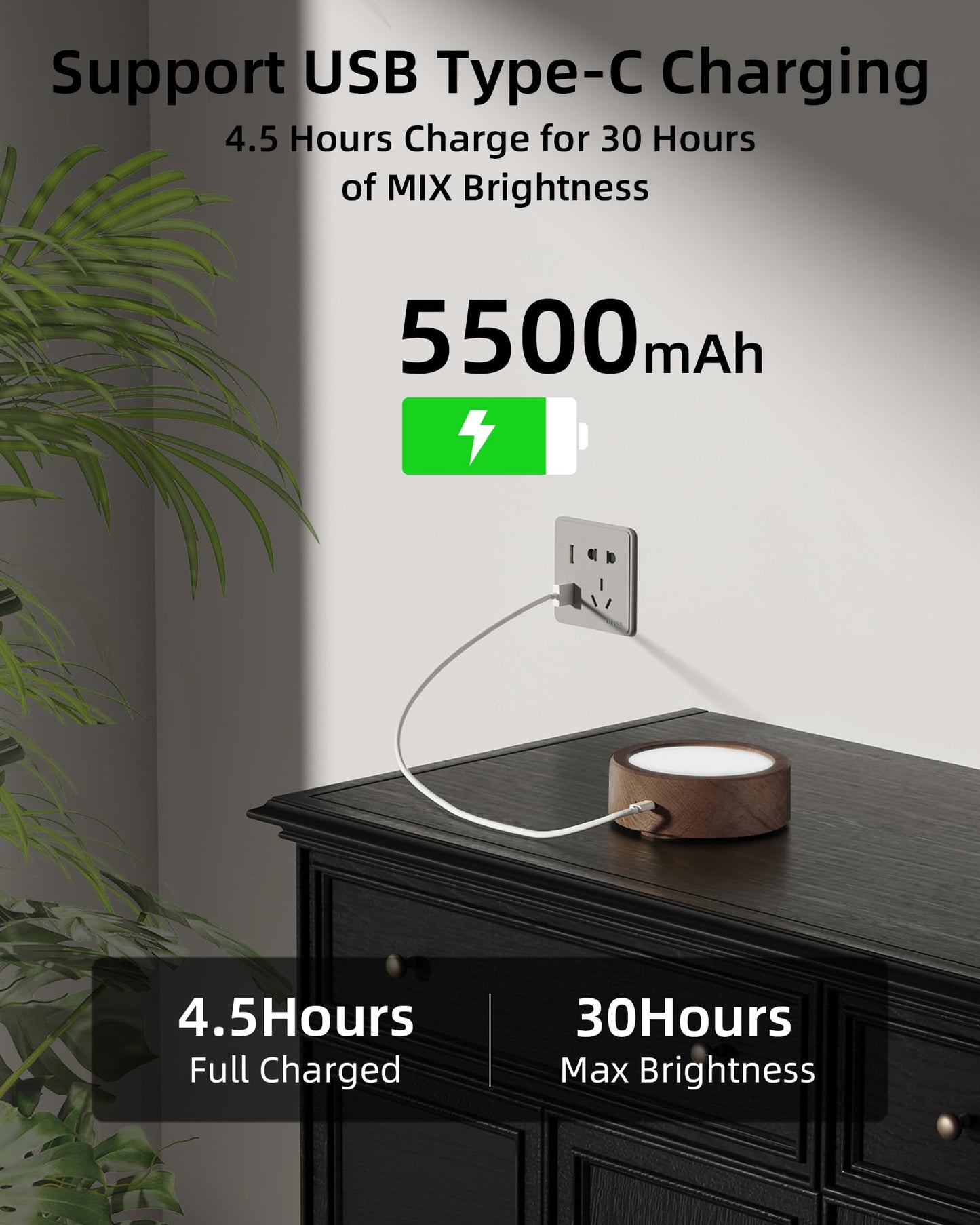 EZVALO LED Wall Mounted Lights, 3 Color Temps, Remote Control, 3 Pack, Black Walnut, Model EZL2404A