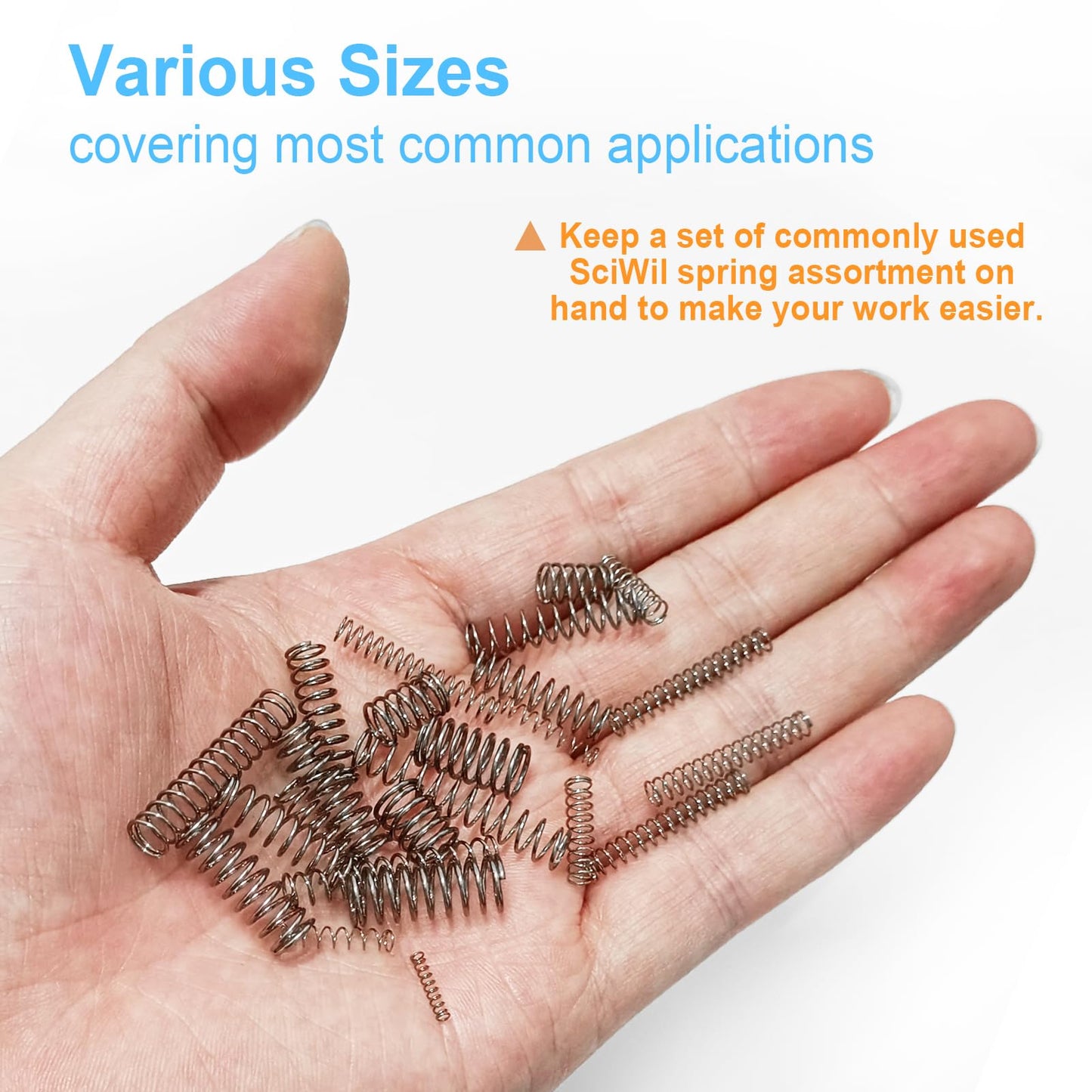 SciWil 390-Piece Compression Spring Assortment Kit, 28 Sizes Small Springs Set, Stainless Steel Rust-Resistant Mechanical Mini Springs for Hobby Crafting and DIY Repair Project