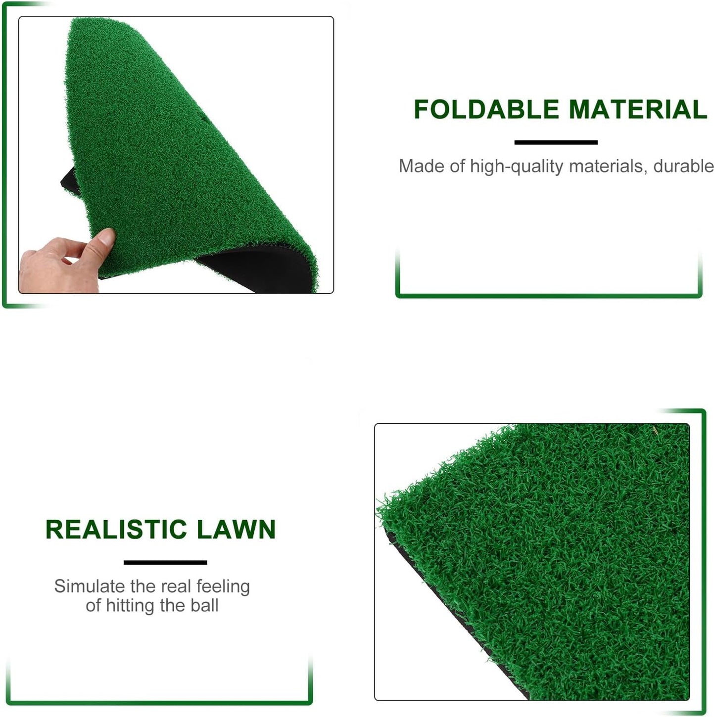True-Turf Golf Practice Mat Non-Slip Hitting Pad for Indoor Outdoor Training Backyard Driving Chipping Putting with Material Simulating Real Fairway Surface