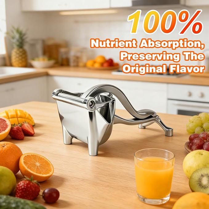 Fresh Fruit Juice Extractor,2026 Upgraded Aluminum Alloy Fresh Fruit Juice Extractor, Hand Press Juicer with Ergonomic Grip,Lemon Juicers,Easy to Clean Efficient Extraction of Citrus