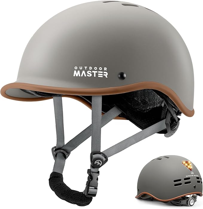 OutdoorMaster Bike Helmet for Adults,Adjustable Cycling Helmet with Light for Men & Women - Safety Certified for Bicycle S...