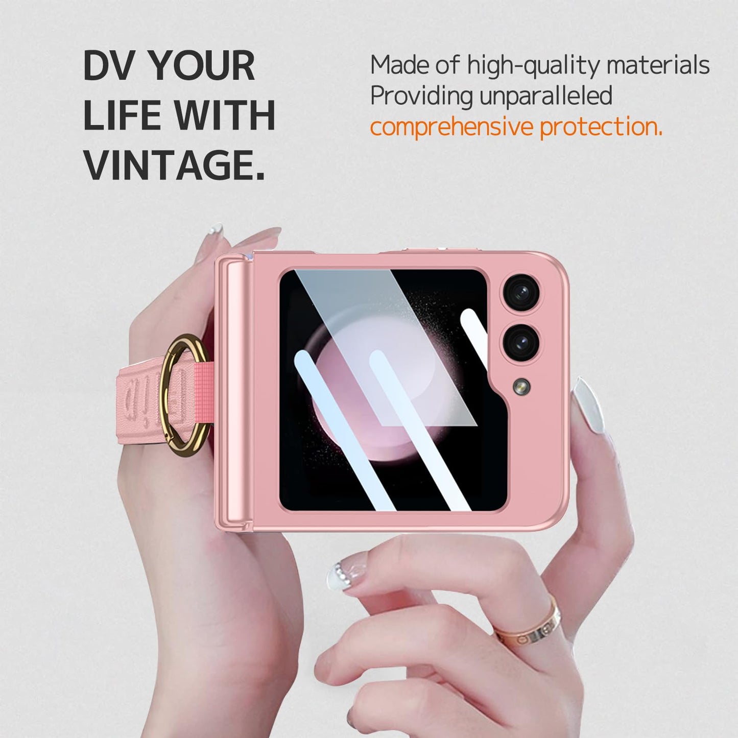 Ninki Cute Cover For Samsung Galaxy Z Flip 6 Case With Screen Protector & Strap,Shockproof Thin Ring Holder Grip For Samsung Z F