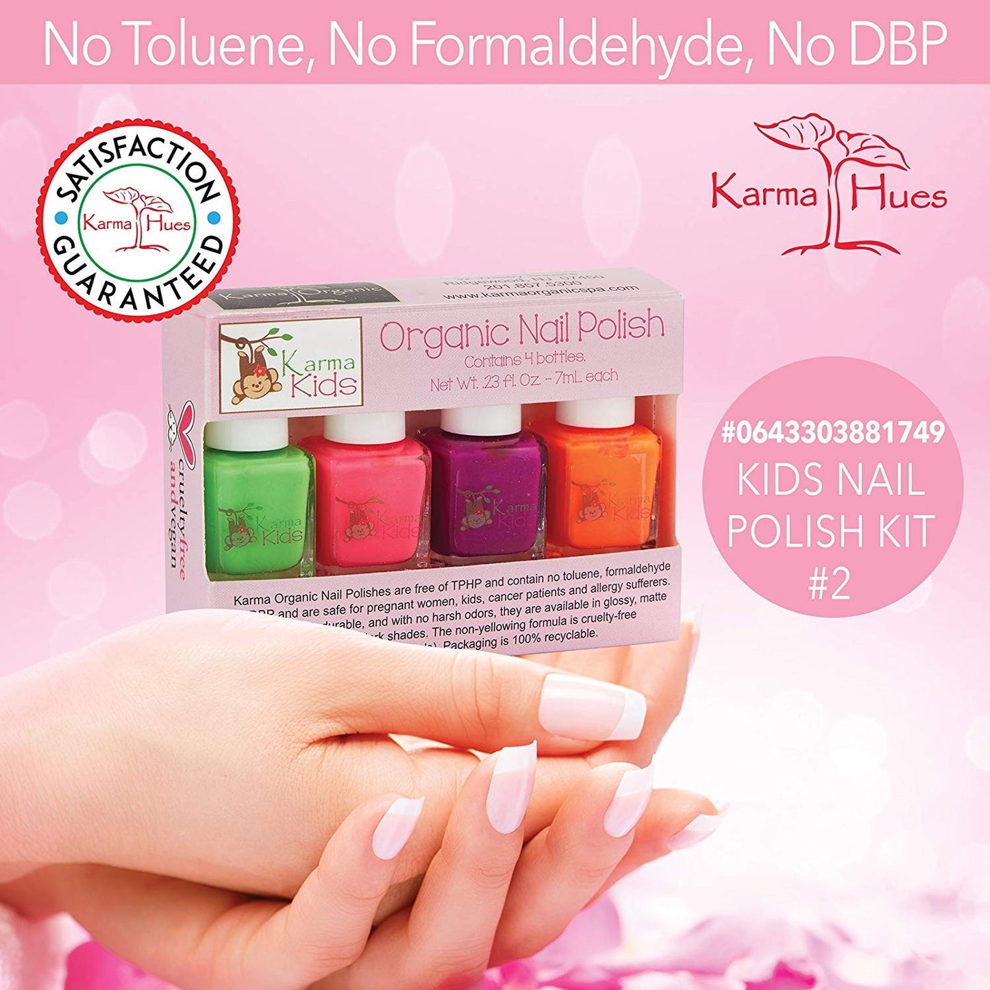 Karma Kids Nail Polish Box Set No. 2 Natural Safe Nail Polish for Little Girls - Non-Toxic, Vegan, and Cruelty Free - Quick Dry,