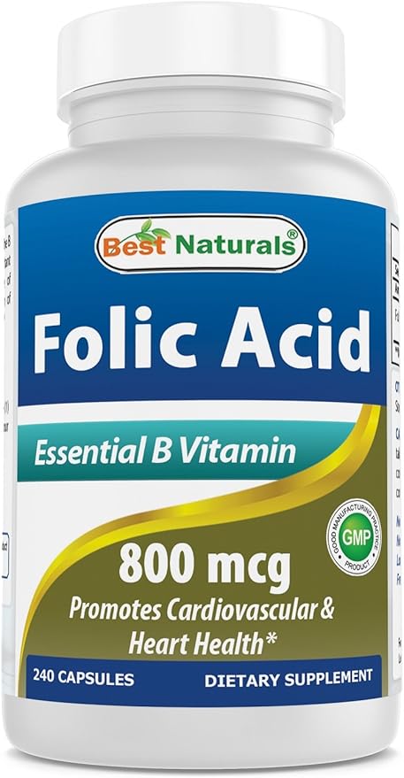 Best Naturals Folic Acid 800 mcg & Vitamin B12 6000 mcg