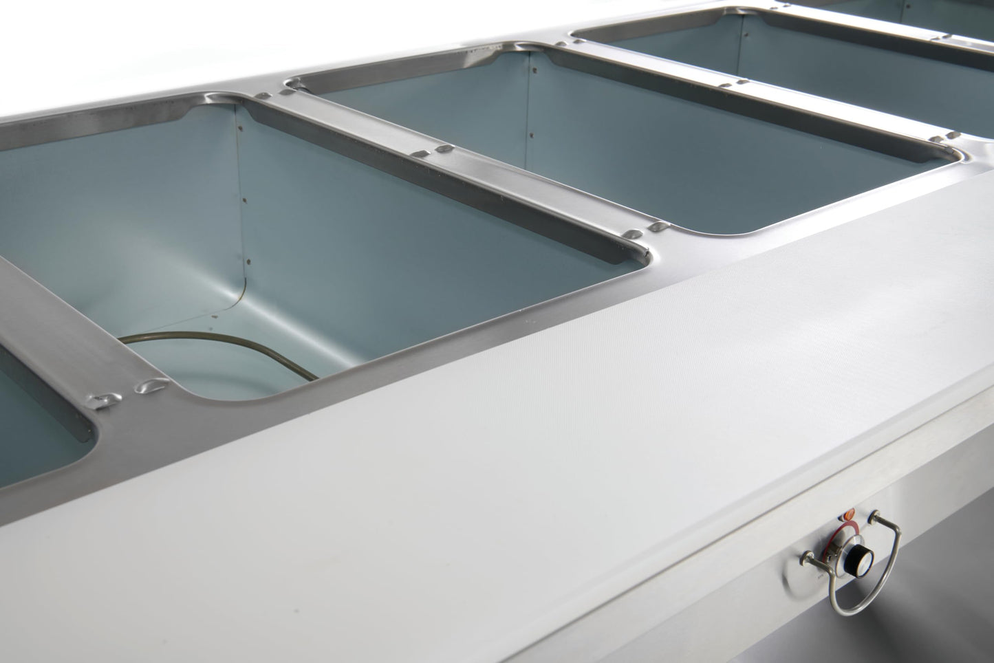 Kratos Commercial Mobile Electric Steam Table/Hot Food Table, 4 Wells, Stainless Steel, NSF 240V (28W-199)