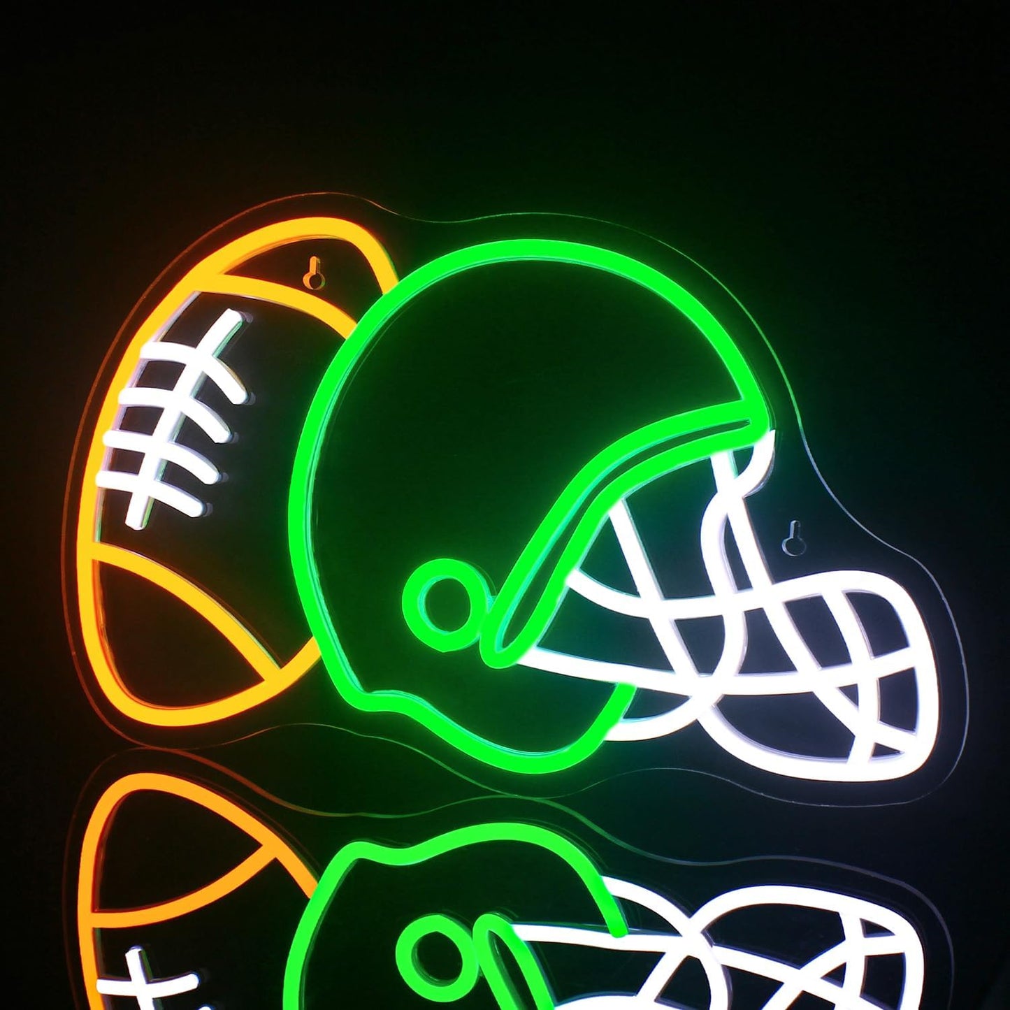 WLHOPE Football Neon Sign Helmet Neon Signs, Helmet Led Signs, Neon Signs for Wall, Football Neon Light up Signs for Boys Bedroom Game Room Rugby Sports Party Office College