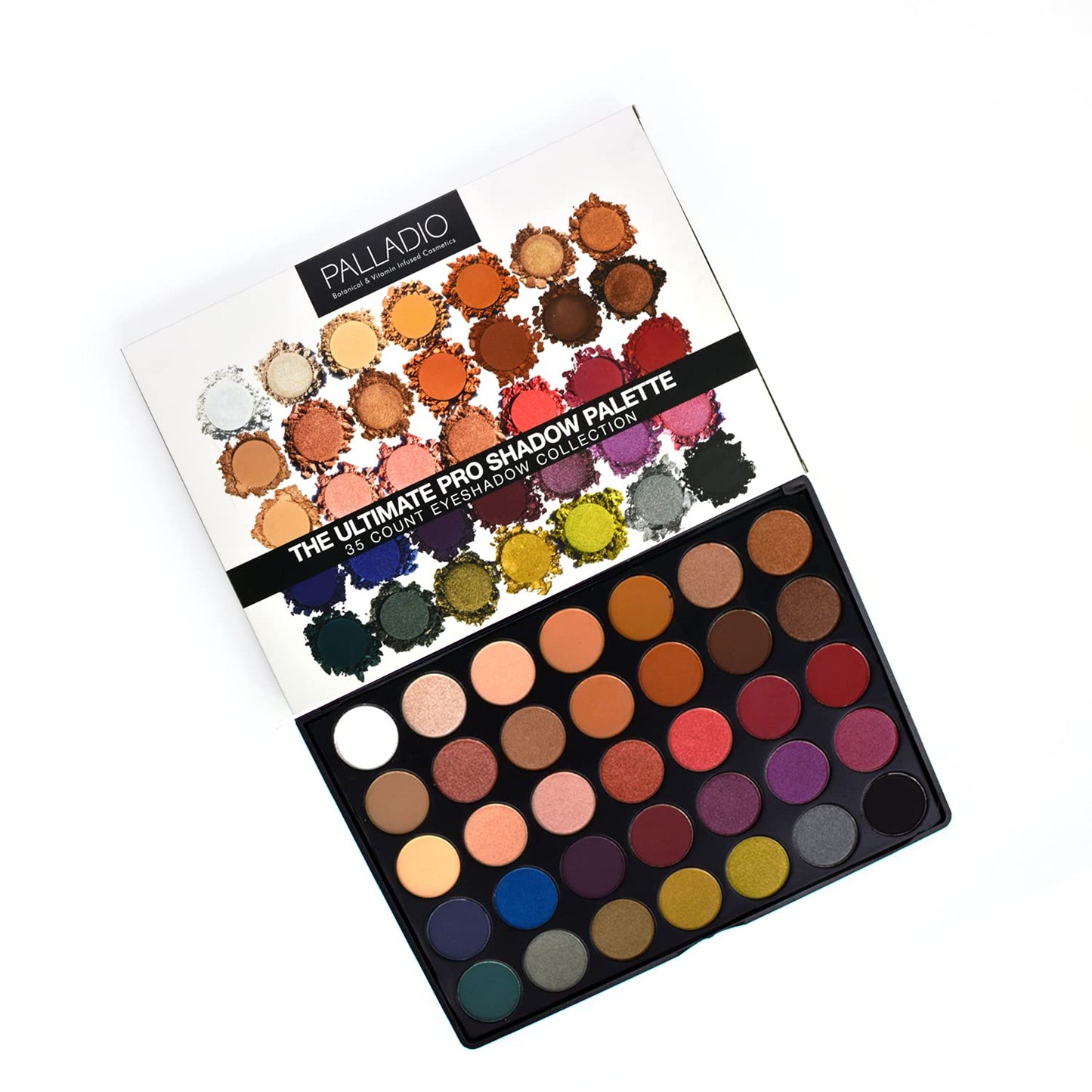 Palladio Ultimate Pro Eyeshadow Palettes, Professional and Personal Use, 35 High Pigmented Powder Colors, Matte, Shimmer, Satin