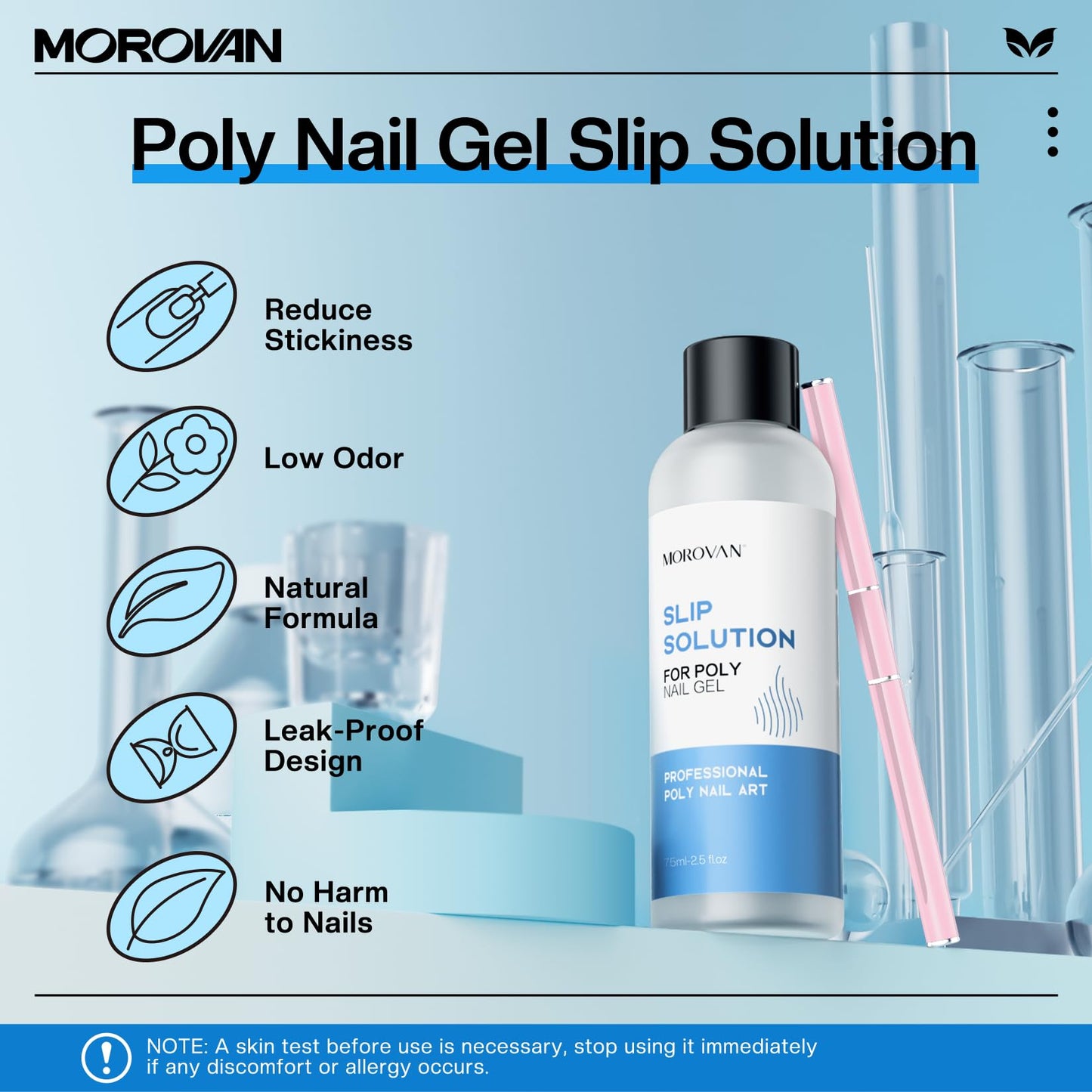 Morovan Nail Polygel Slip Solution: Salon-Grade Slip Liquid & Dual Toenail Forms for Beginner-Friendly Gel Nail Extension & Anti