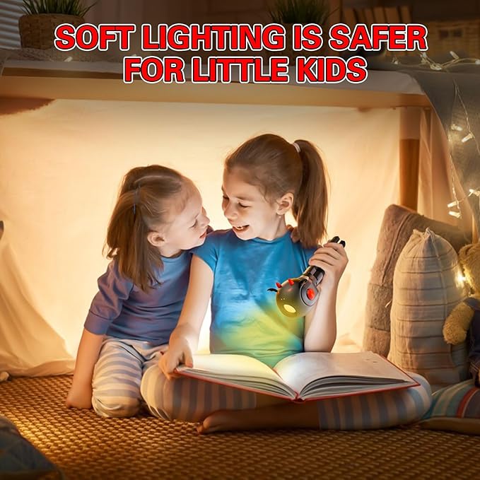 TOLYS Bat Kids Flashlight – Rechargeable LED Torch with 8 Color Modes, USB-C, Fun Flashlight for Boys & Girls, Perfect for Parties, Camping & Outdoor Adventures