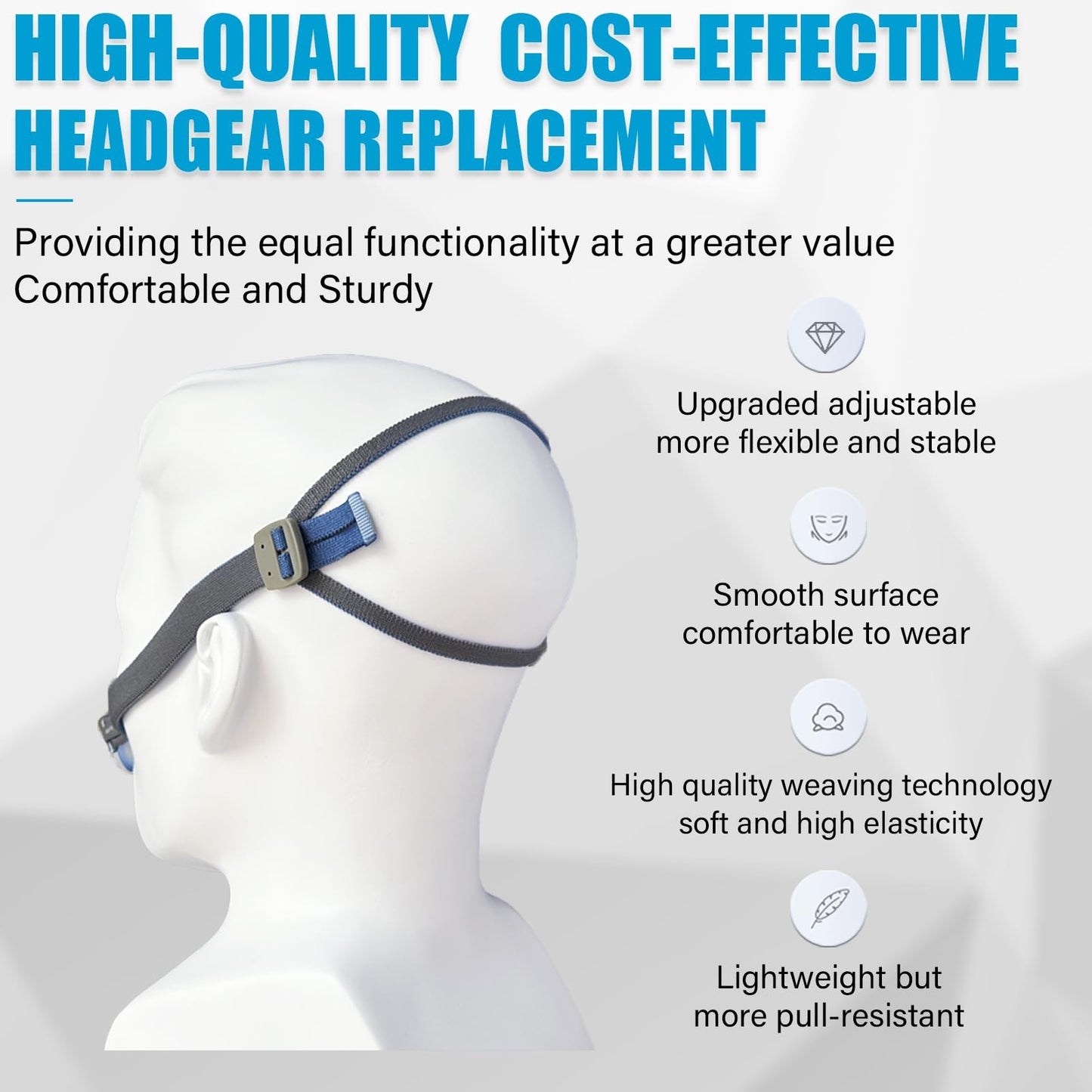 GJX 3 Packs Replacement Nasal Mask Headgear Straps for Airfit P10 and N30 Upgraded Adjustable CPAP Headgear Compatibility with P10/N30 CPAP Head Strap(Without Nasal Pillow Frame)