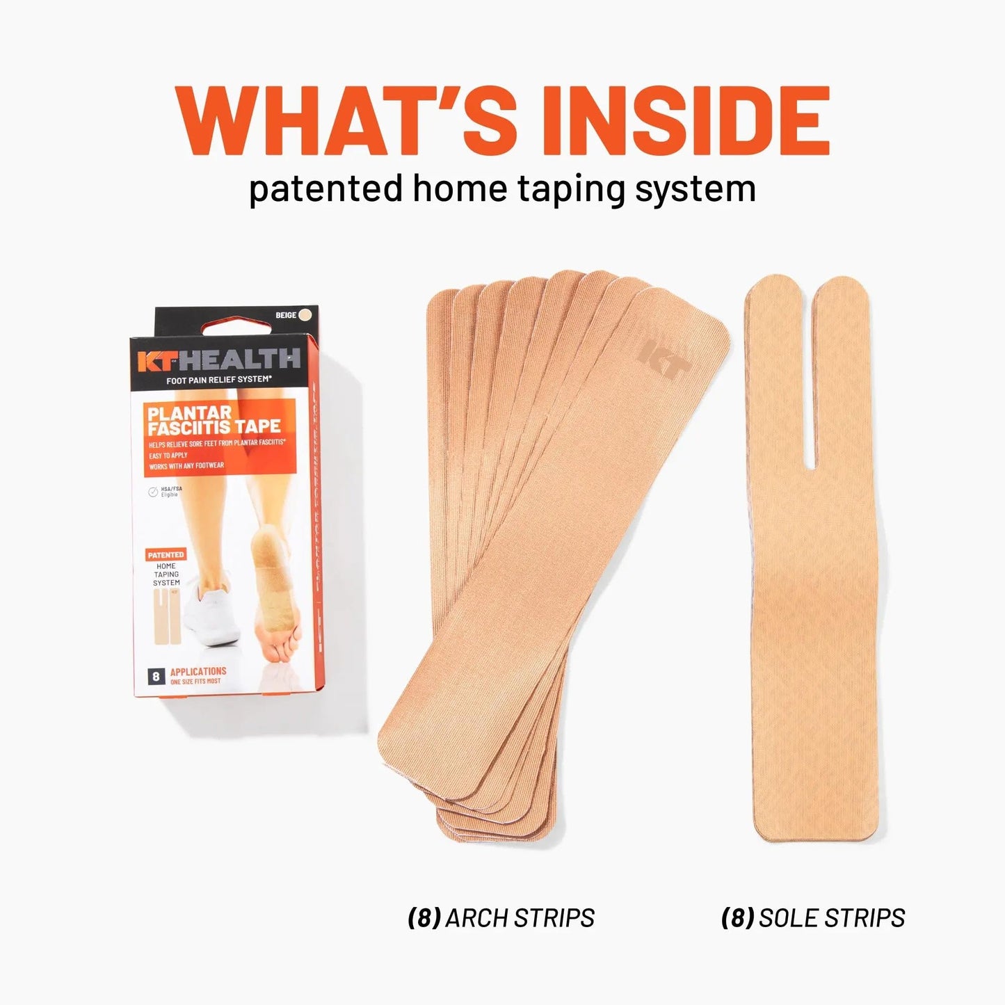 KT Tape, Plantar Fasciitis Tape, Foot Soreness Relief System, 8 Applications