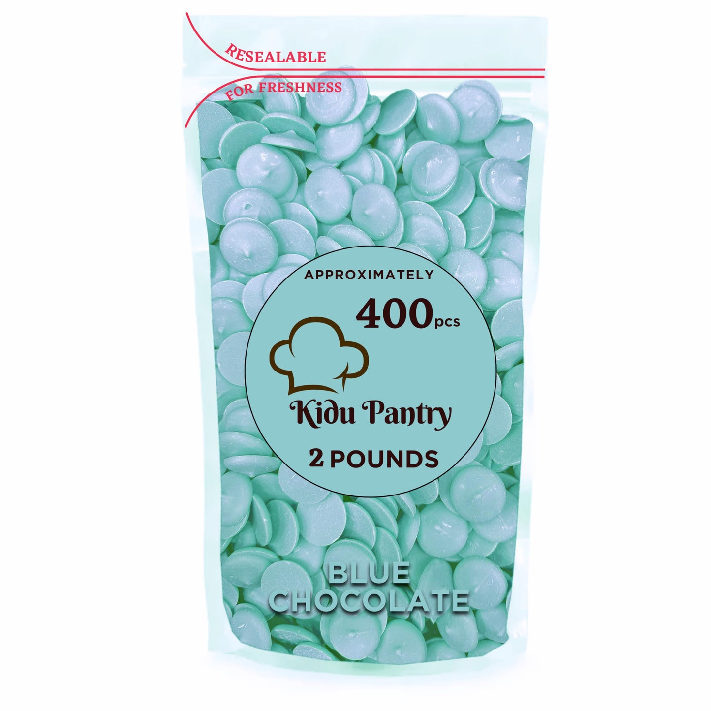 Kidu Pantry Melting Chocolate Wafers Blue 32 Ounces - 2 Pounds Bulk In Resealable Bag