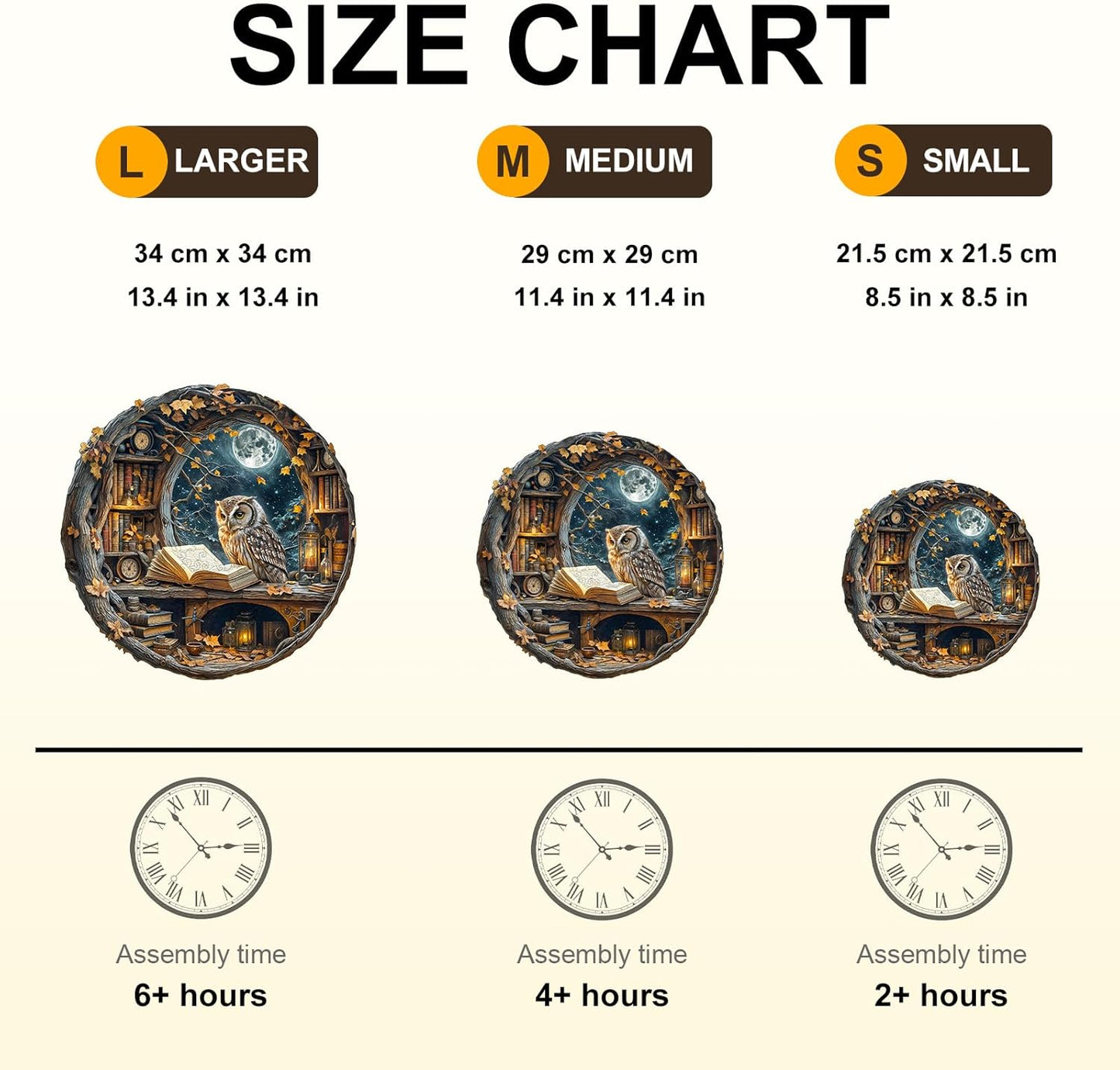 WOODBESTS Wooden Puzzles for Adults - Moonlit Owl Wooden Jigsaw Puzzle, Unique Animal Wood Puzzles Adult,Xmas Puzzle Gifts for Puzzles Lovers(100 Pcs, S, 8.5"x8.5")