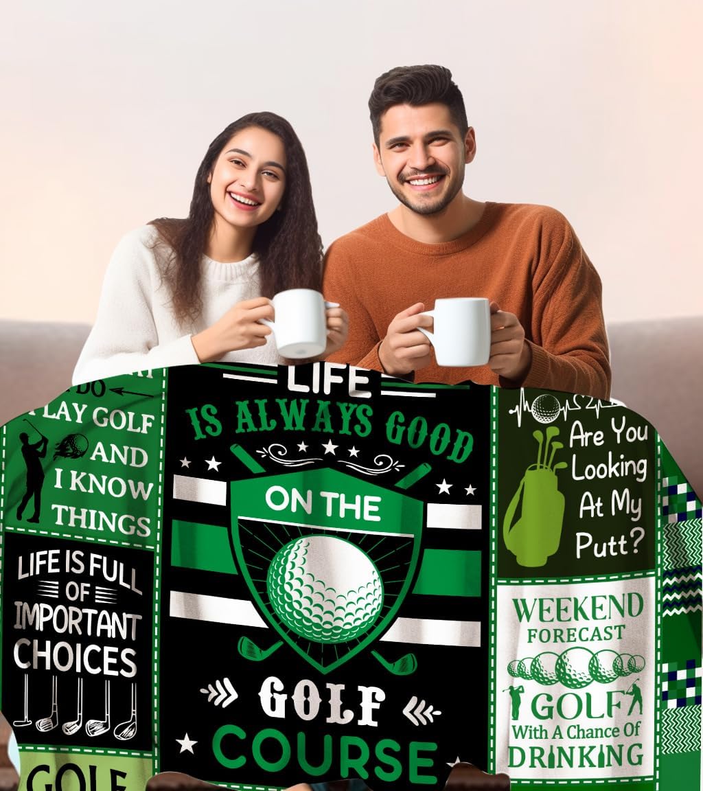 Unique Golf Blanket for Men,Golf Accessories for Men,Funny Golfer Throw Blanket Cool Golfing Gifts Idea for Golfers Men Women Adults Boys 50"X40"