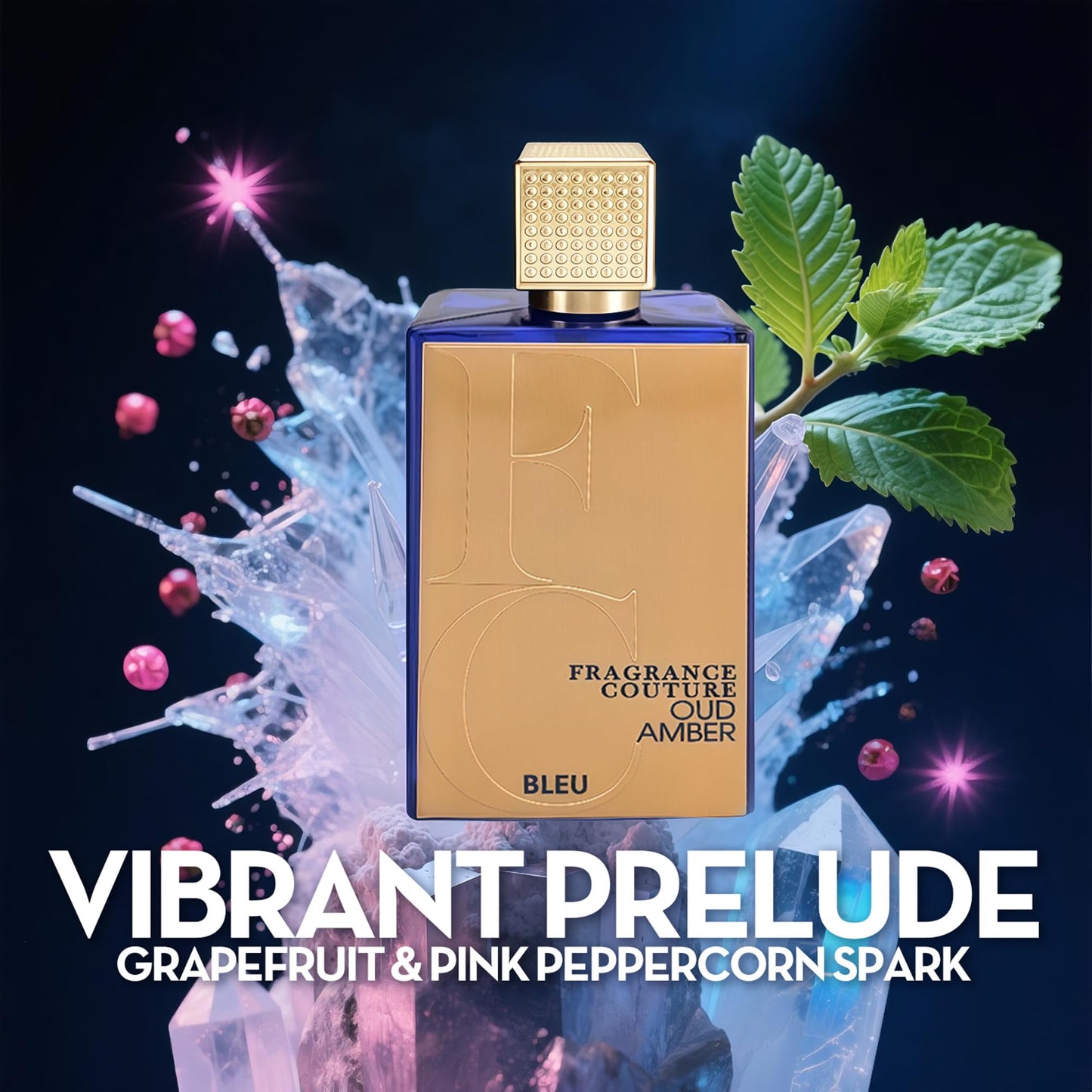AFLUXE Men/Women Cologne Oud Amber Blue Unisex Perfume 100ml Eau de Parfum - Bold Spicy Amber,Bergamot&Melon Scent for Women & Men Daily Use