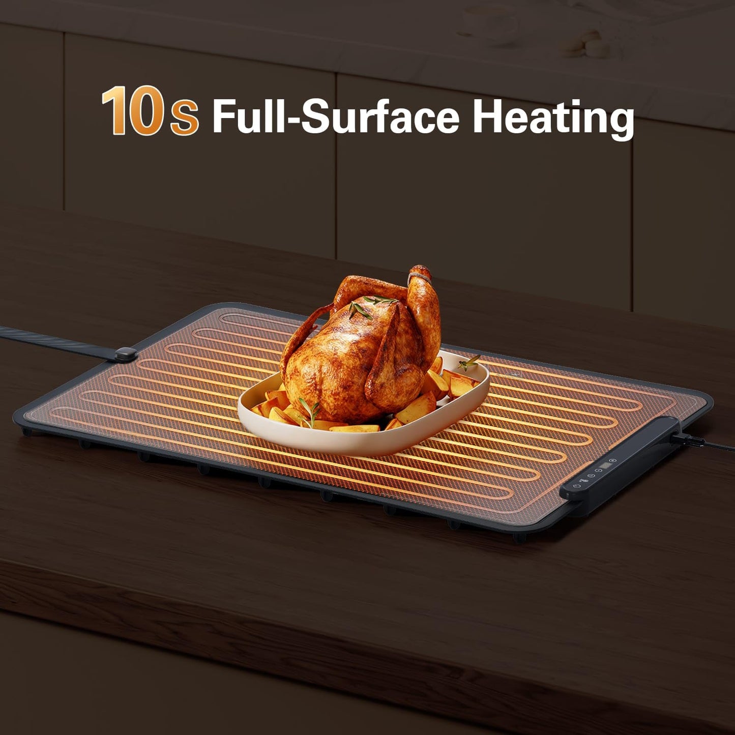 Zarler Warming Mat for Food with Insulated Cover, Food Warming Mat with 7 Temperature Modes and 6 Timer Settings, Electric Warming Tray Surface Heating, Foldable Warming Trays for Buffets Christmas
