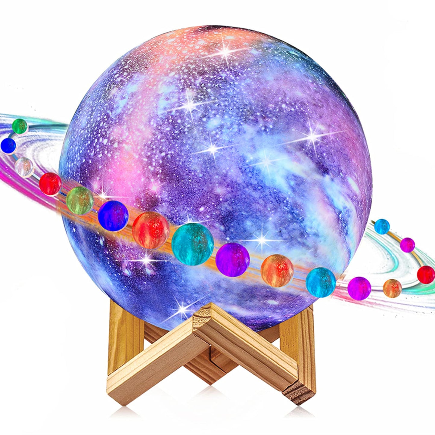 LOGROTATE Moon Lamp - 3D Printing LED Night Light, 16 Colors, USB Rechargeable, 5.98 Inch, Multicolor, Model SML-2020