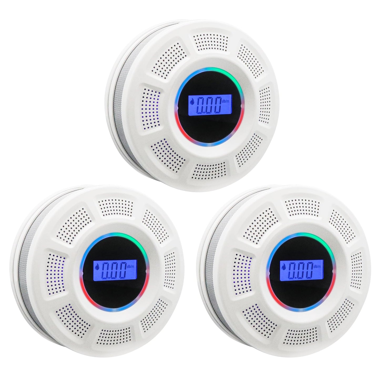 GiiHoo Smoke and Carbon Monoxide Detector Combo Powered by Battery, 2 in 1 CO & Smoke Alarm with LED Warning Light Indicators for Home, Travel, RV, Garage (3 Pack)