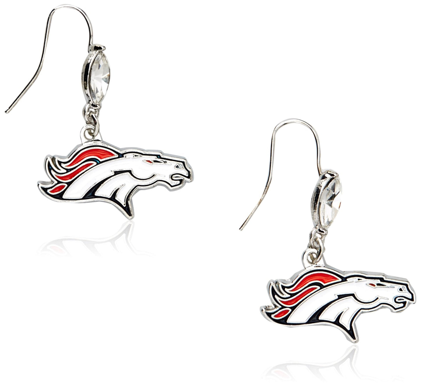NFL Siskiyou Sports Womens Denver Broncos Crystal Dangle Earrings One Size Team Color