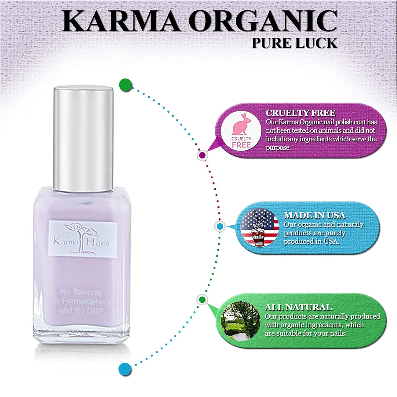 Karma Naturals Nail Polish - Non-Toxic, Vegan & Cruelty-Free (PURE LUCK, 0.43 fl oz)