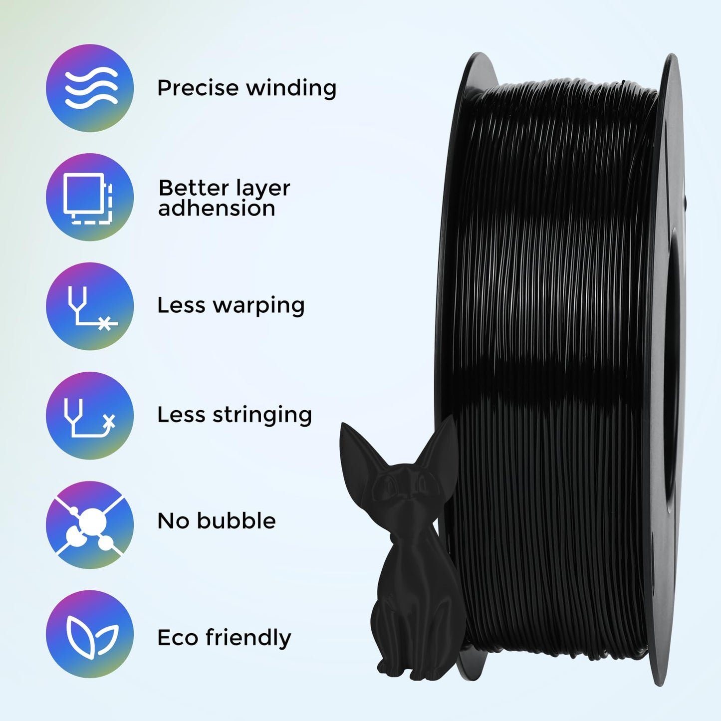 Comgrow TPU Filament, 1.75mm, 95A Soft TPU Flexible 3D Printer Filament Black 1kg (2.2lbs), Dimensional Accuracy +/- 0.02 mm, Fit Most FDM Printer