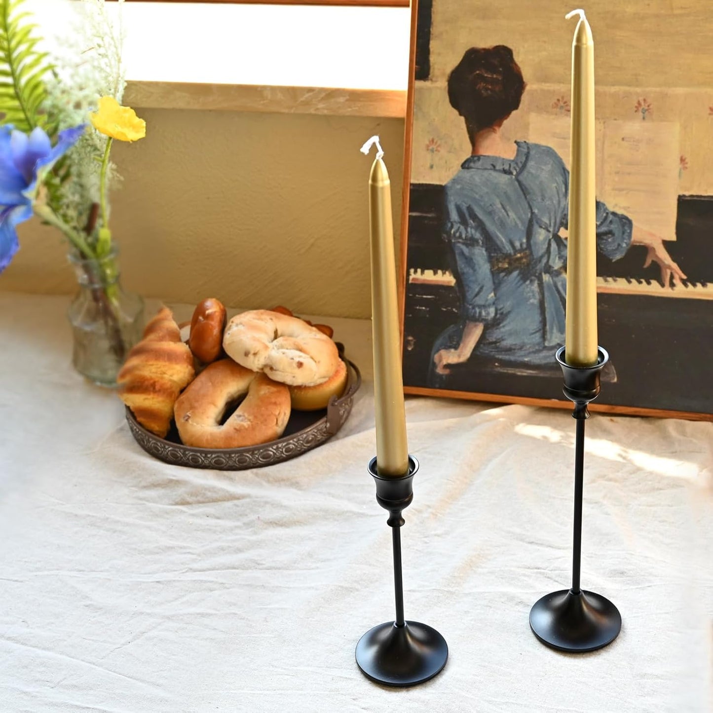 Candlestick Holders Black, 9 Packs Taper Candle Holder for Candlesticks, Candle Sticks Holder Decor for Home Decor