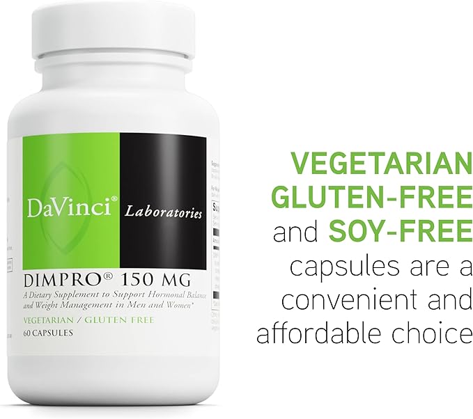 Davinci Labs DIMPro 150mg - Helps Support Hormonal Balance, Estrogen Metabolism & More with DIM* - Gluten-Free - 60 Capsules (60 Servings)