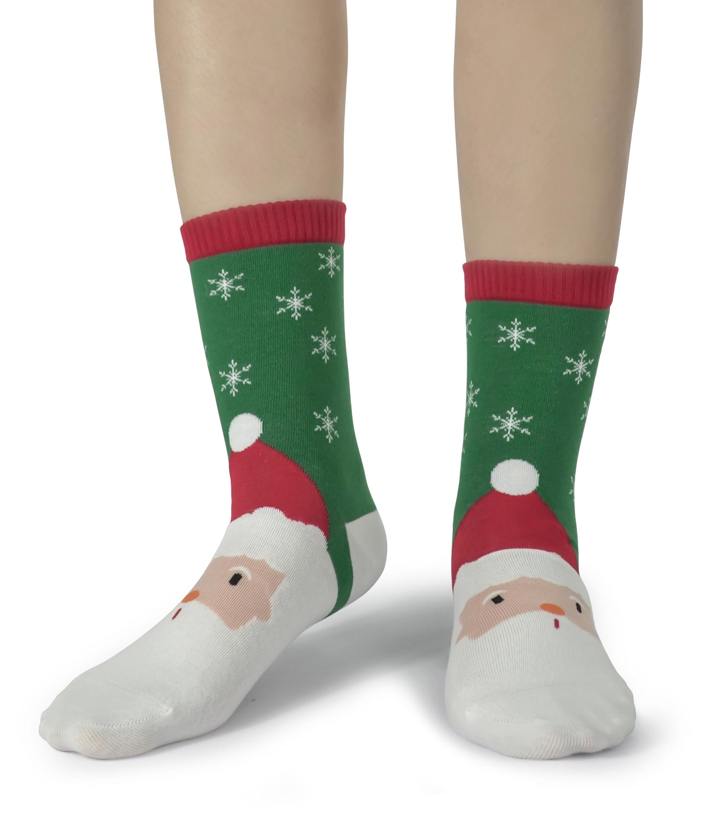 BenSorts Women's Cute Socks Christmas Fun Dress Socks Calf Crew Socks Gifts for Women Girls Mom 6 Pairs Size 5 6 7 8 9 10 11