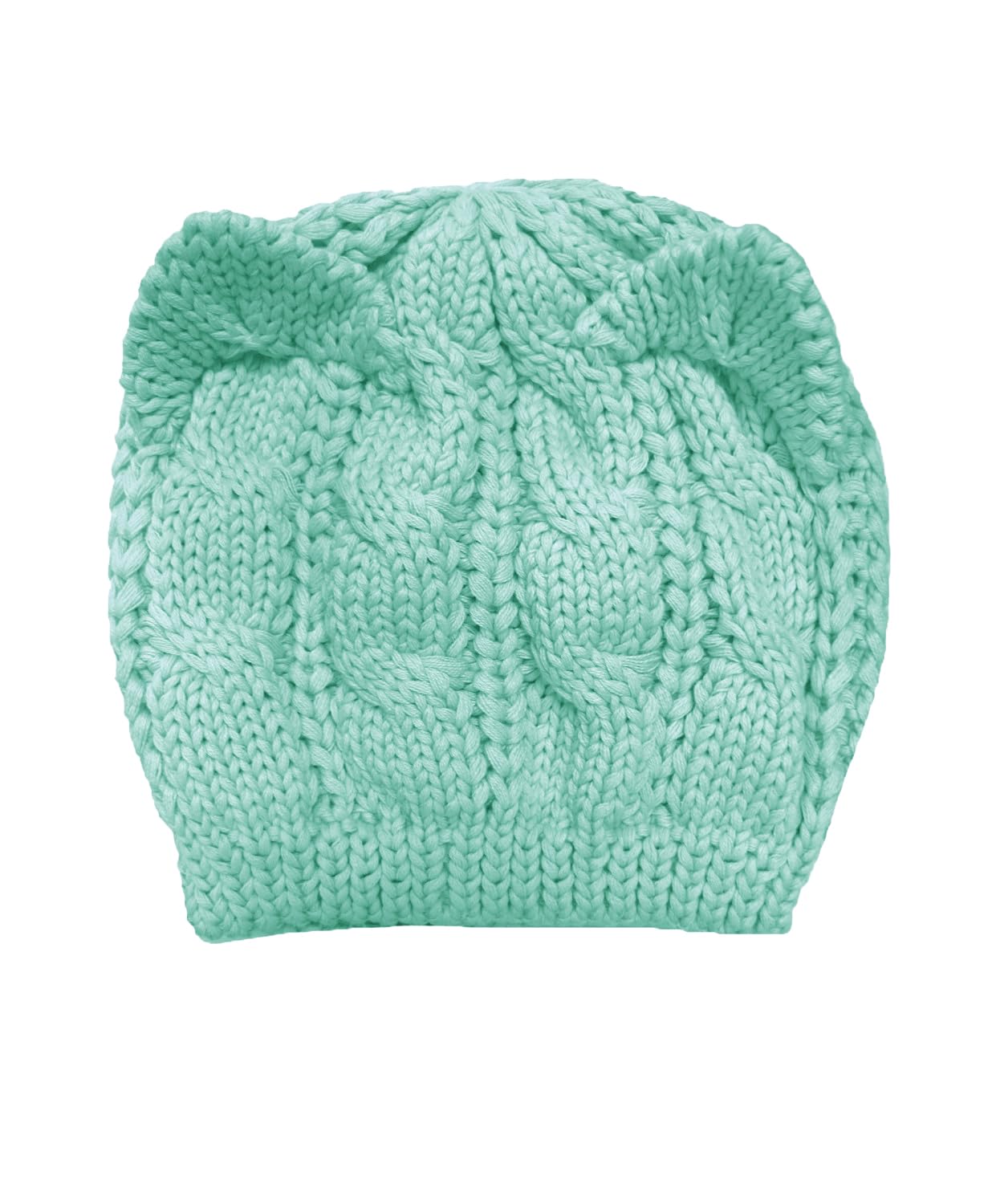 v28 Women Men Girls Boys Teens Cute Cat Ear Knit Cable Rib Hat Cap Beanie (Blue Green)