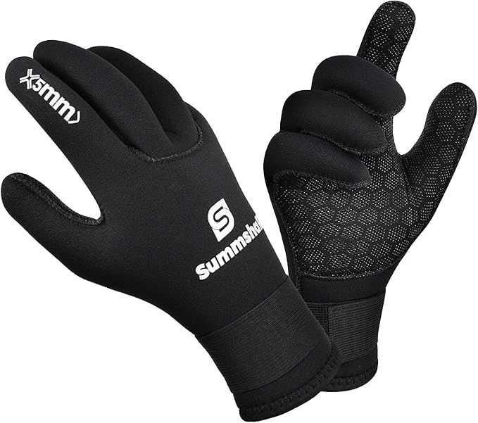 Summshall Scuba Diving Gloves, 3MM Neoprene Thermal Non-Slip Gloves for Diving, Surfing, Kayaking, Snorkeling, Sailing, Bo...