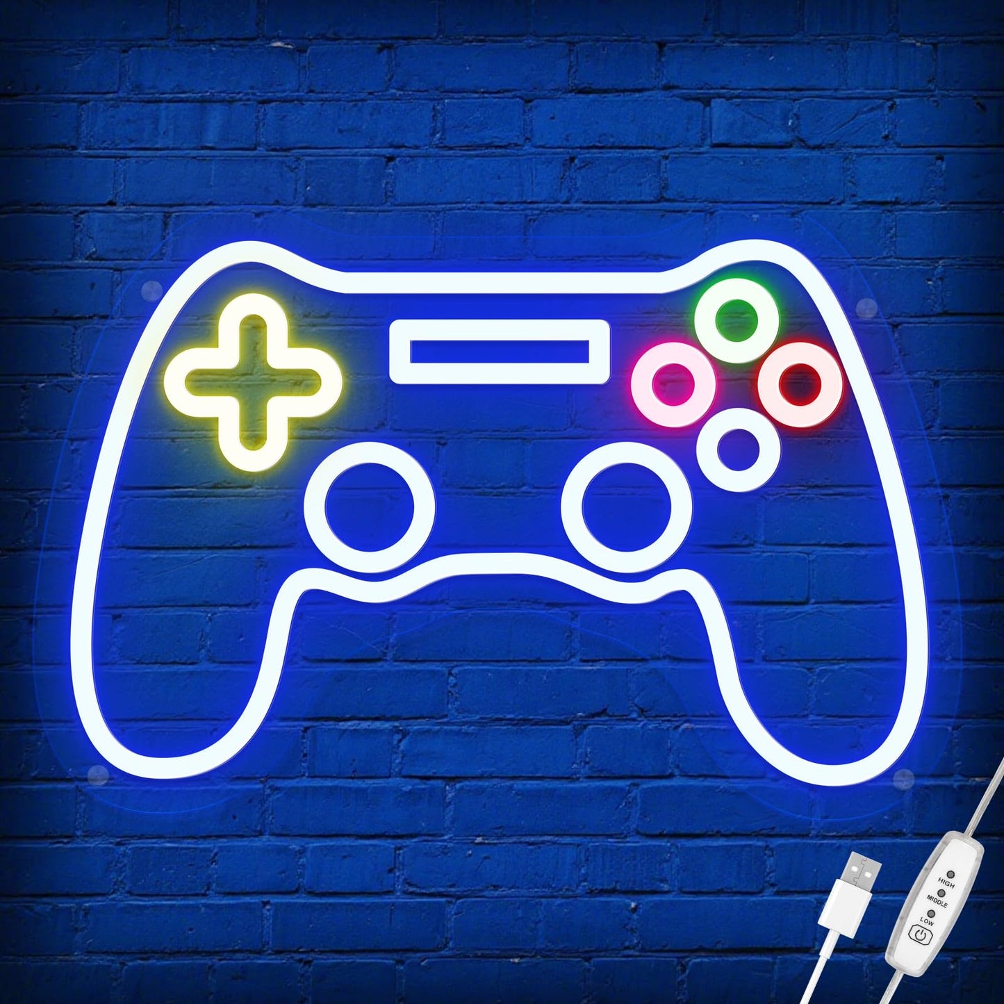 Gamer Neon Sign-Game Led Sign For Teen Boy Gamepad Shaped Signs Light For Gamer Room Bedroom Wall Decor Gifts