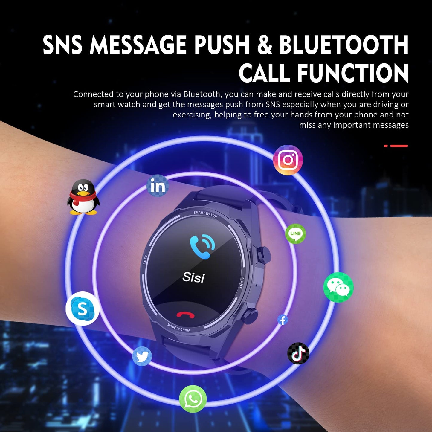 Smart Watch For Men, 1.6-Inch Extra Large Screen 60 Days Standby Round Touch Ip67 Waterproof Watch With Heart Rate Sleep Monitor